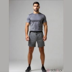Koral Men Fleece Lined Athletic Shorts Black Gray L NWOT